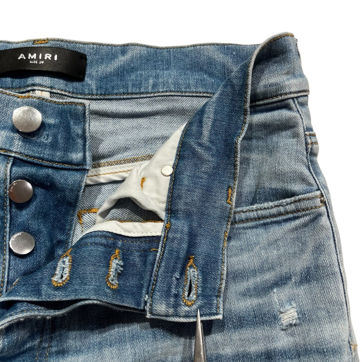 AMIRI Starburst Applique Skinny JeanデニムパンツAMDNSY1141 古着・中古-5枚目のアイテム画像