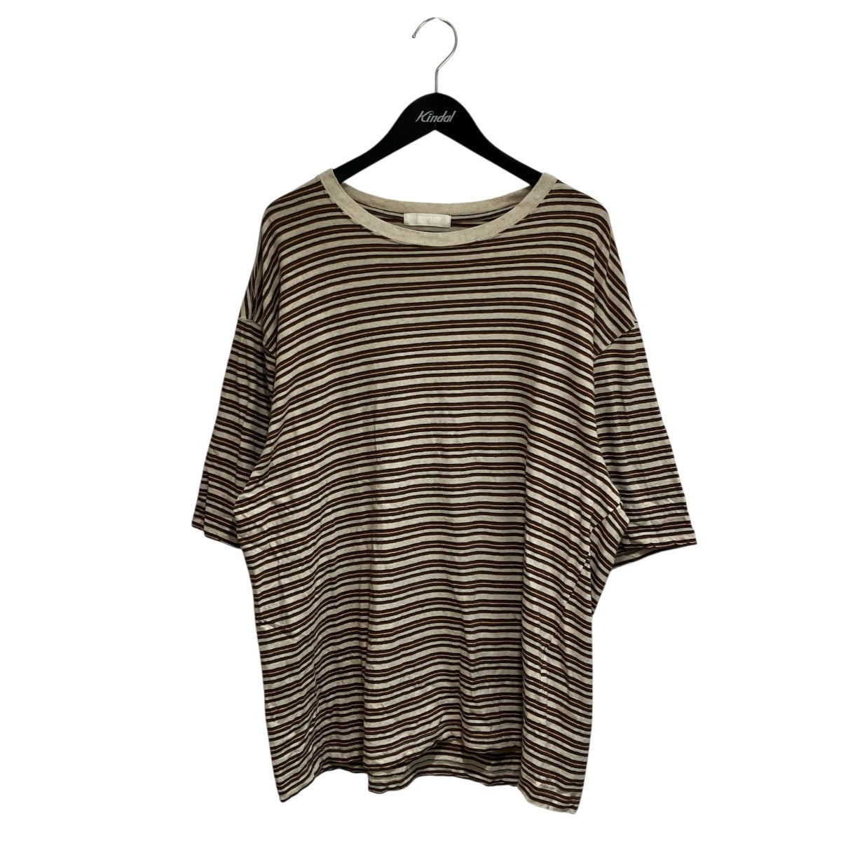 23SSCotton Linen Big Tee Red Boder半袖Tシャツ02232-0021