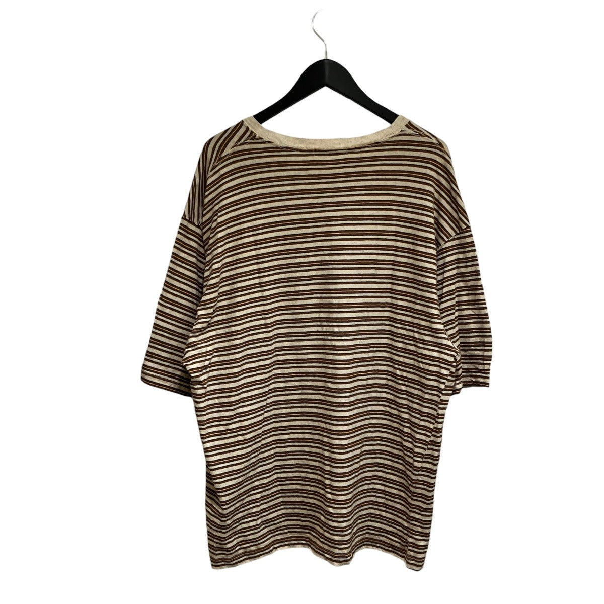 23SSCotton Linen Big Tee Red Boder半袖Tシャツ02232-0021