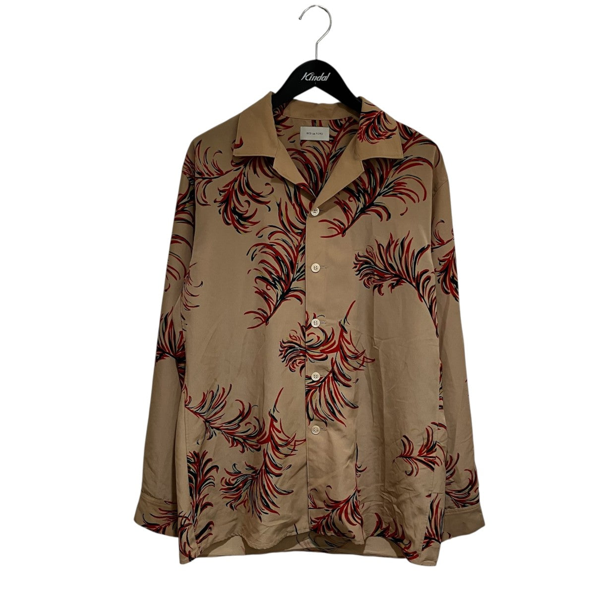 OPEN COLLER FEATHER BLOUSE総柄シャツ21SS-B-BL07