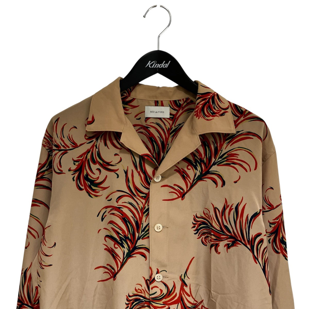 OPEN COLLER FEATHER BLOUSE総柄シャツ21SS-B-BL07