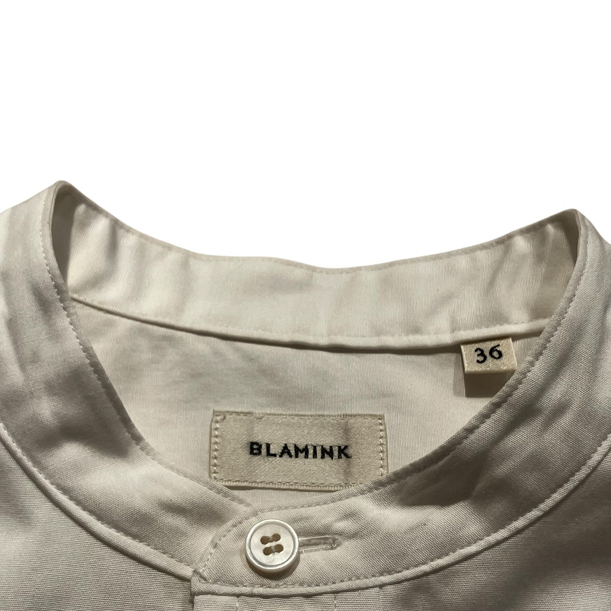 BLAMINK(ブラミンク) コットンバンドカラーシャツワンピース長袖