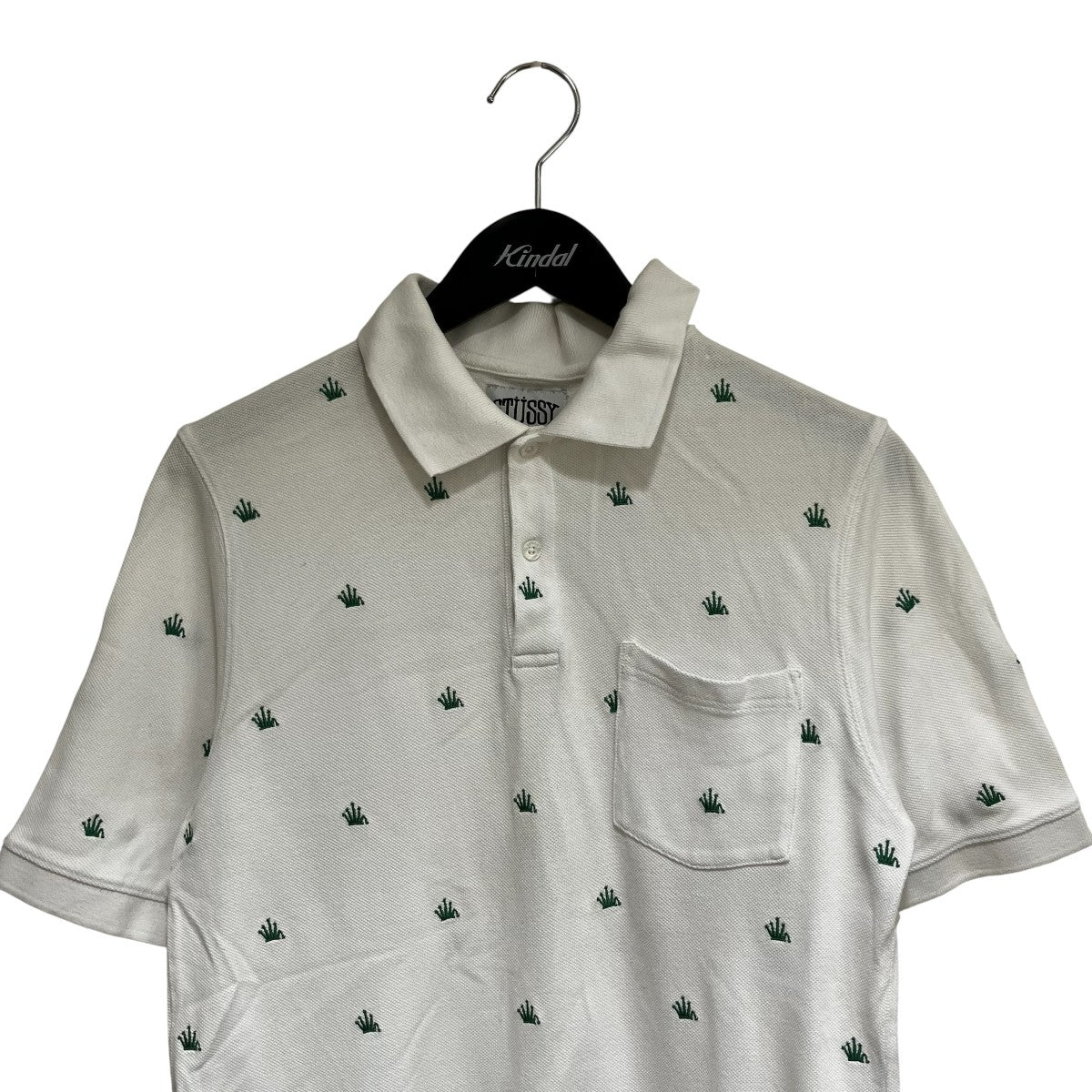 【ゴルフ・M新品】 Stüssy × FL アトミックリング ポロシャツ 白 stussy(ステューシー) クラウン刺繍ポロシャツ ホワイト サイズ S