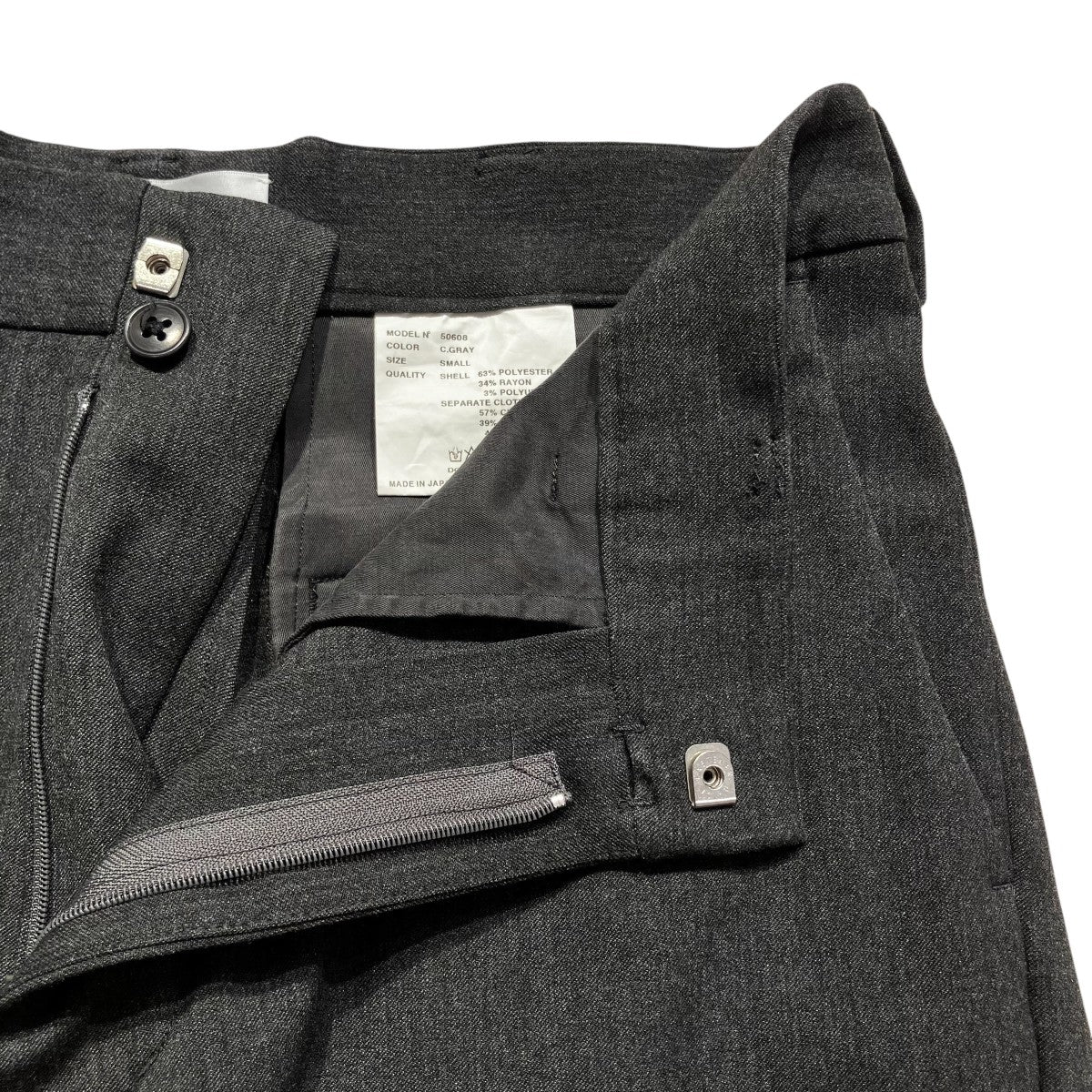 YAECA CONTEMPO 2WAY WIDE TAPERD PANTS．スラックス50608 古着・中古-5枚目のアイテム画像