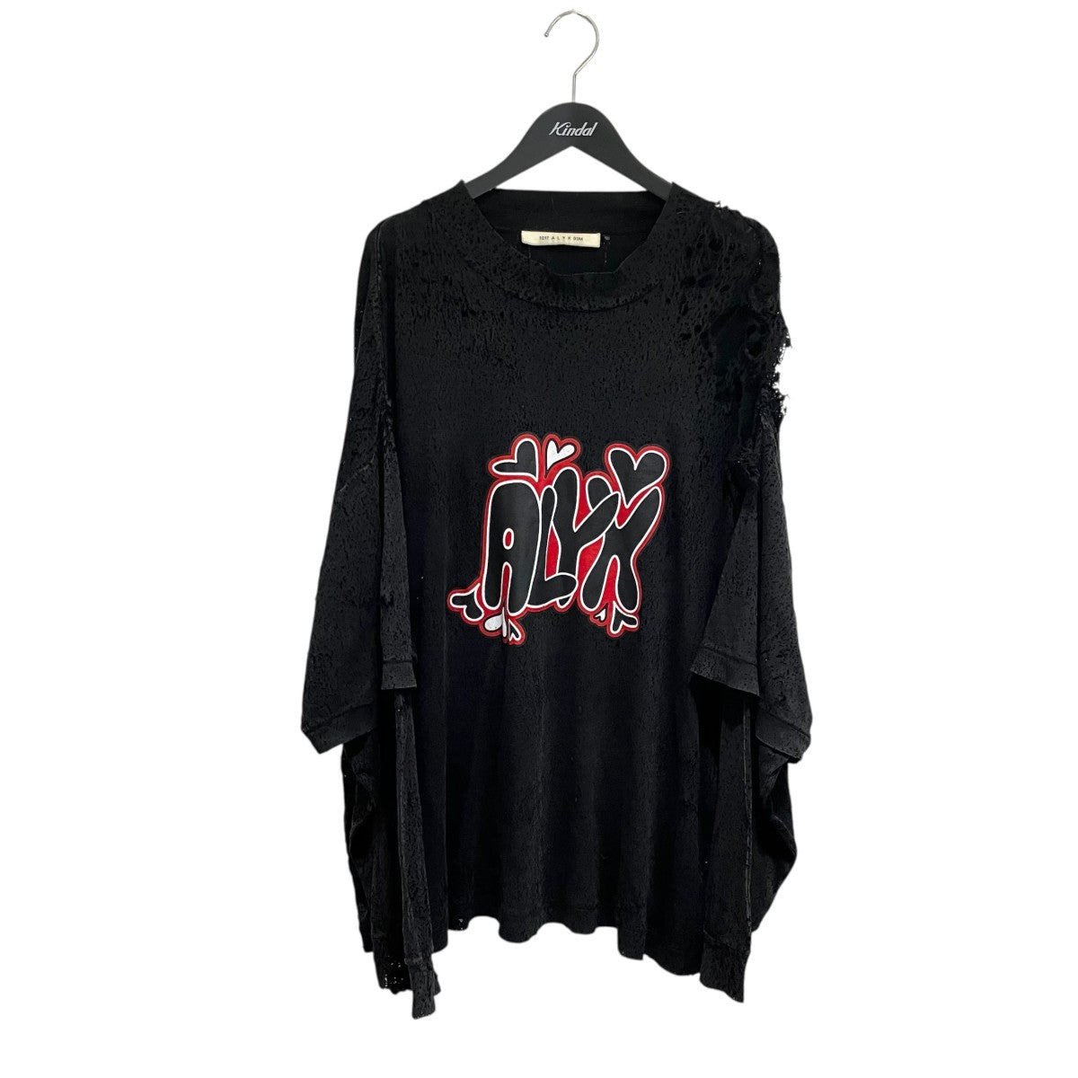 1017 ALYX 9SM DOUBLE SLEEVE NEEDLE PUNCH GRAPHIC T-SHIRTレイヤードカットソー 古着・中古-1枚目のアイテム画像
