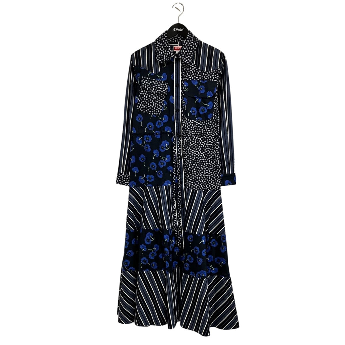PRINTED WAISTED SHIRTING DRESS長袖ワンピースFC62RO0969E8