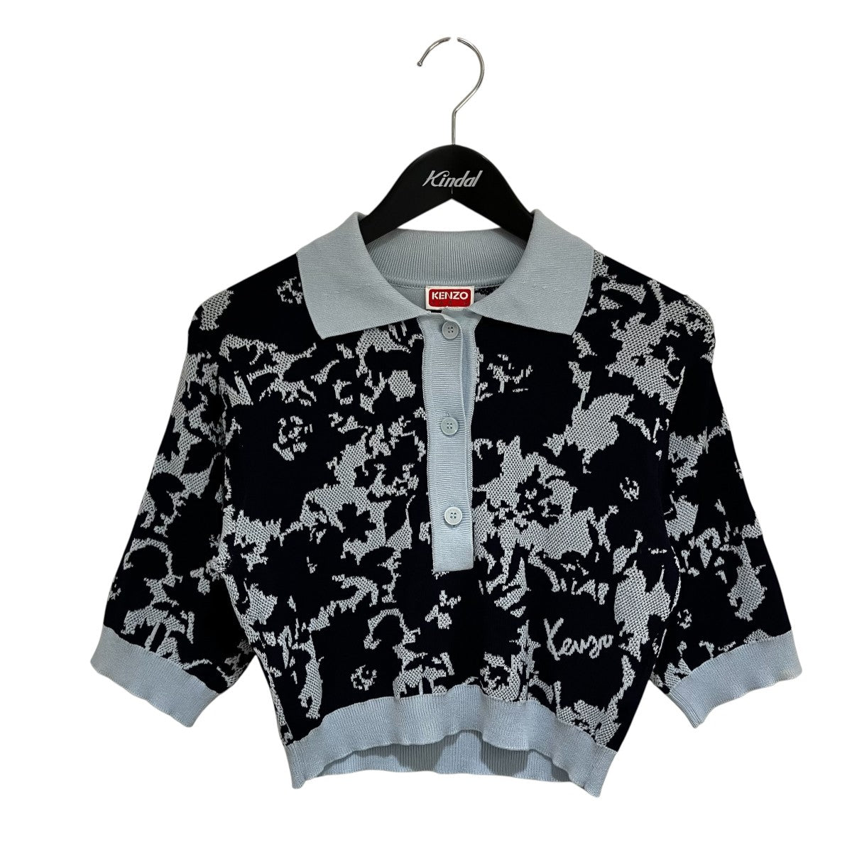 FLOWER CAMO Polo Tops Midnight Blue厚手ニットFE52PU4553CG