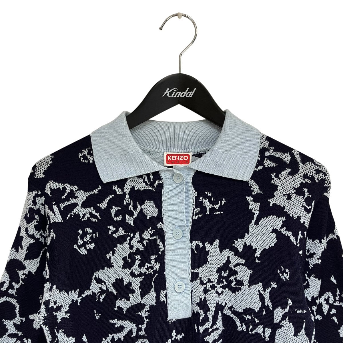 FLOWER CAMO Polo Tops Midnight Blue厚手ニットFE52PU4553CG