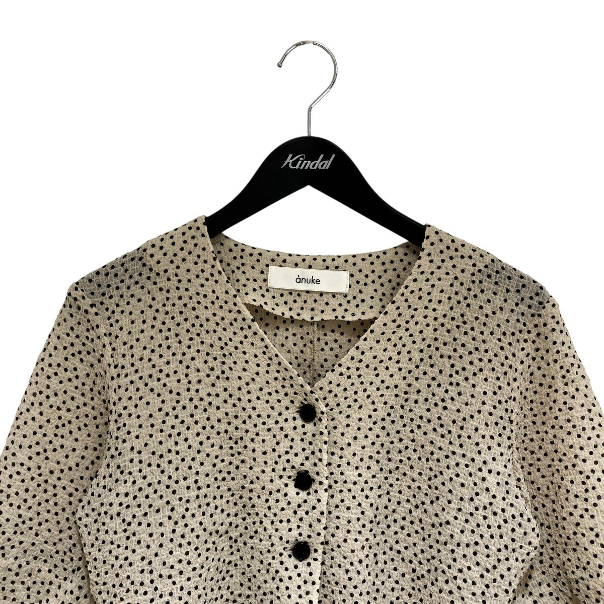 25AWVneck Dot Blouse半袖ブラウス62520422