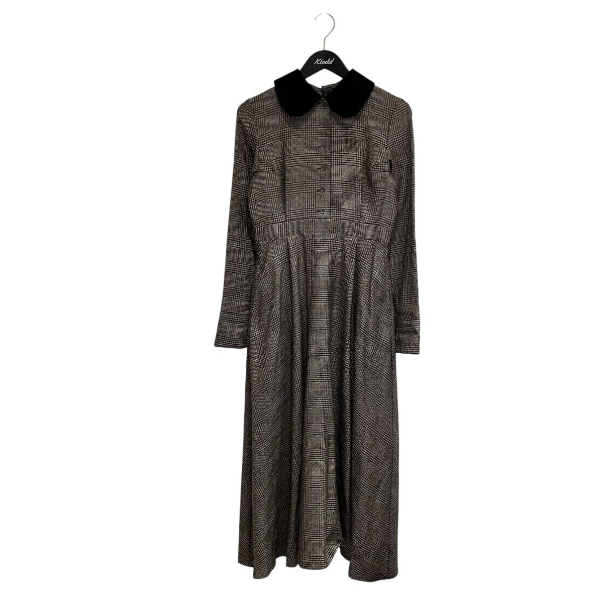 glen check round collar one piece長袖ワンピースFF212OP03