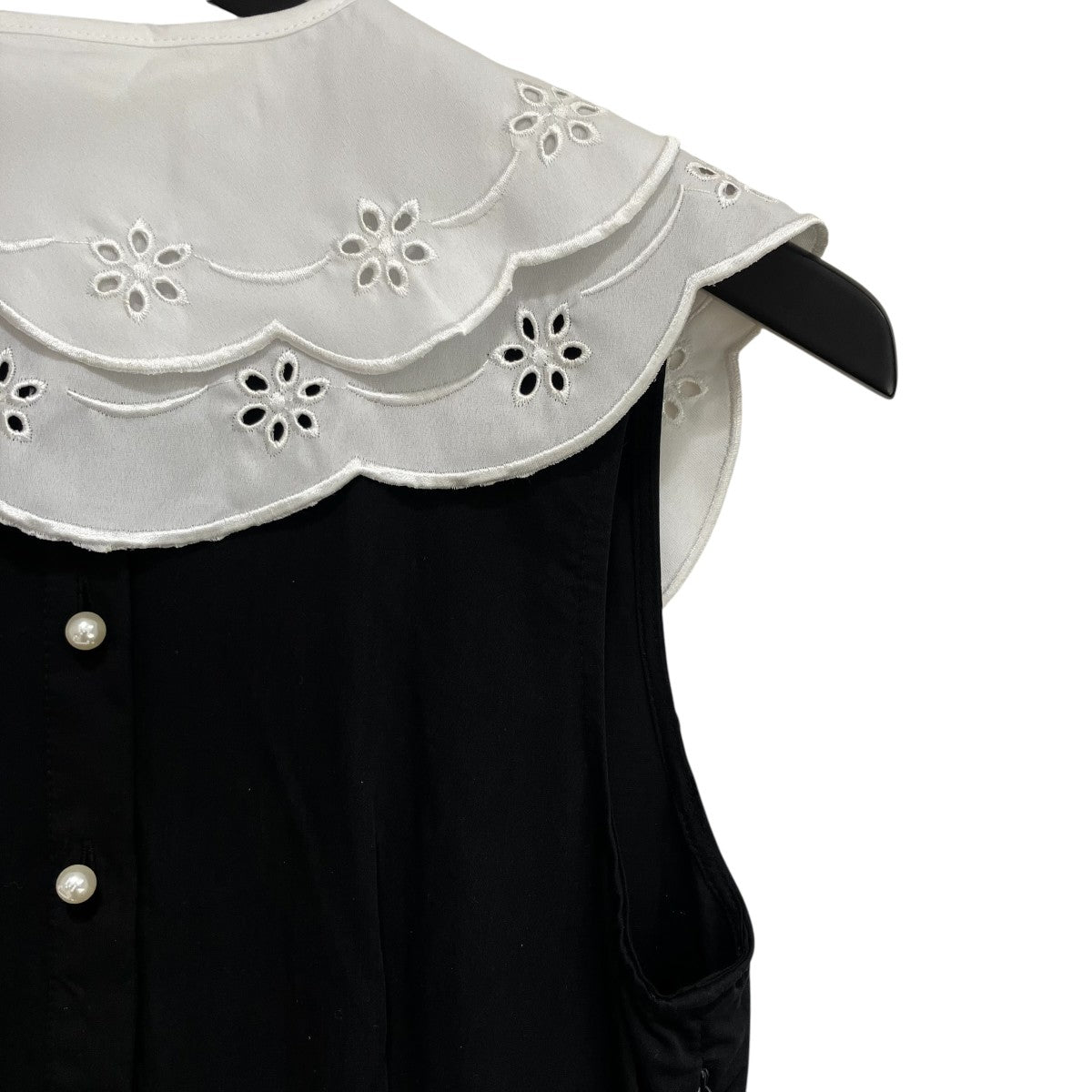 Ara Collar Midi Dress つけ襟付きノースリーブワンピースDR2027BLK