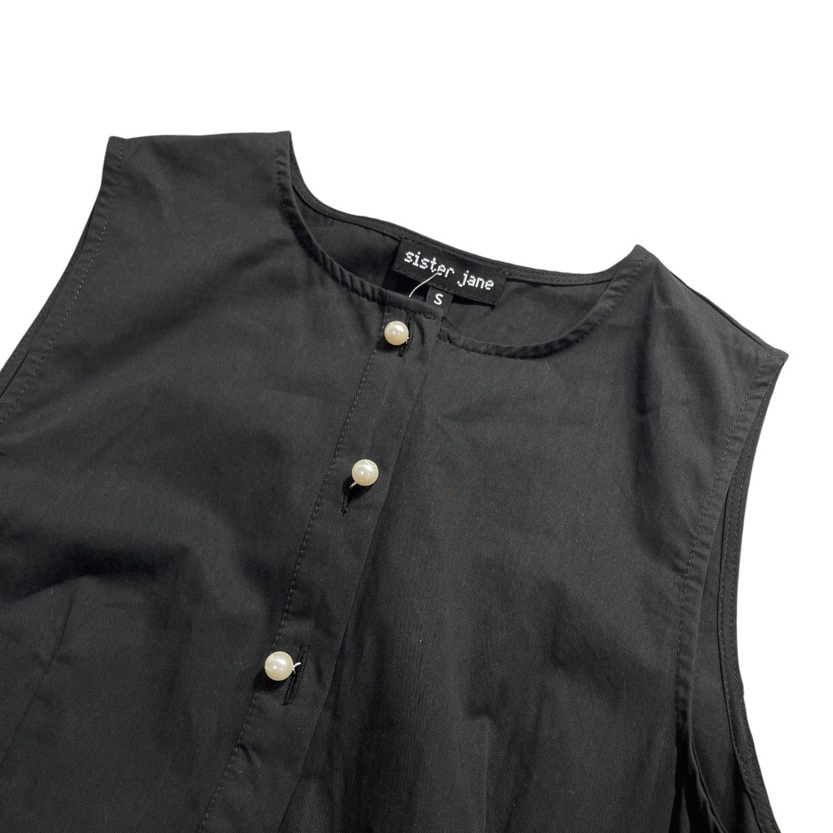 Ara Collar Midi Dress つけ襟付きノースリーブワンピースDR2027BLK