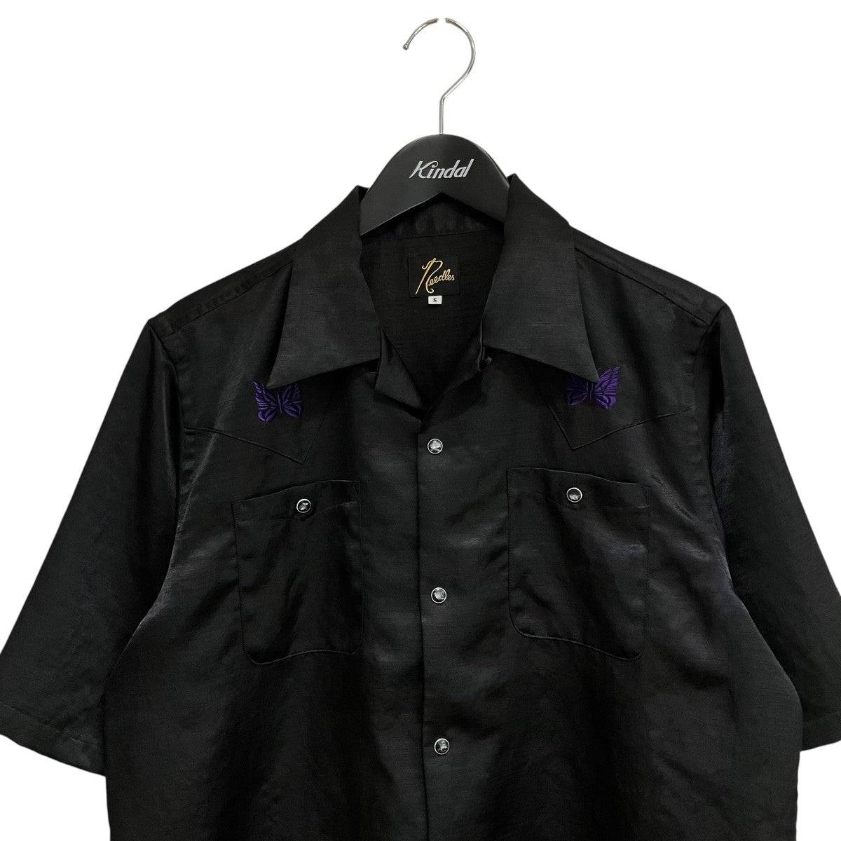 Needles S S Cowboy One-Up Shirt - Poly Slub Sateen半袖シャツMR254 古着・中古-3枚目のアイテム画像