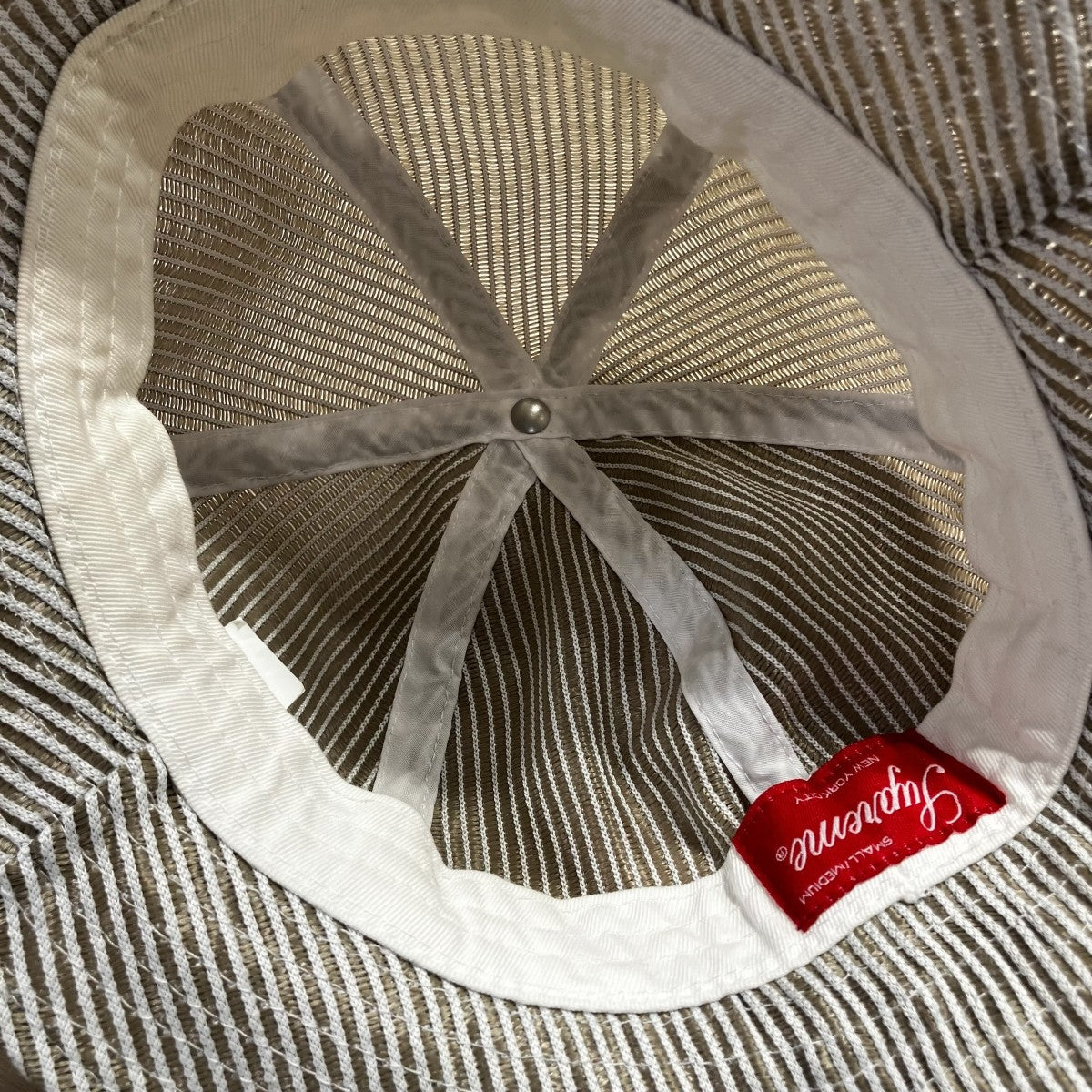 22SSStripe Mesh Bell Hatハット