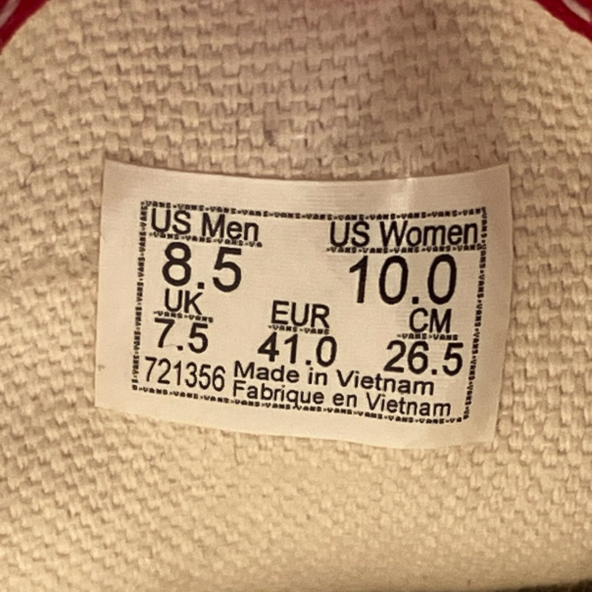 VANS ローカットスニーカー721356 古着・中古-9枚目のアイテム画像