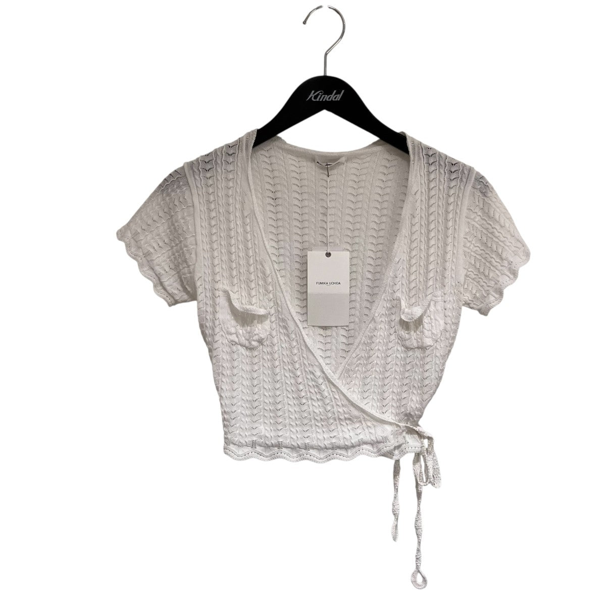 Lace knit cache-coeur top薄手カーディガンFU-X-KT005