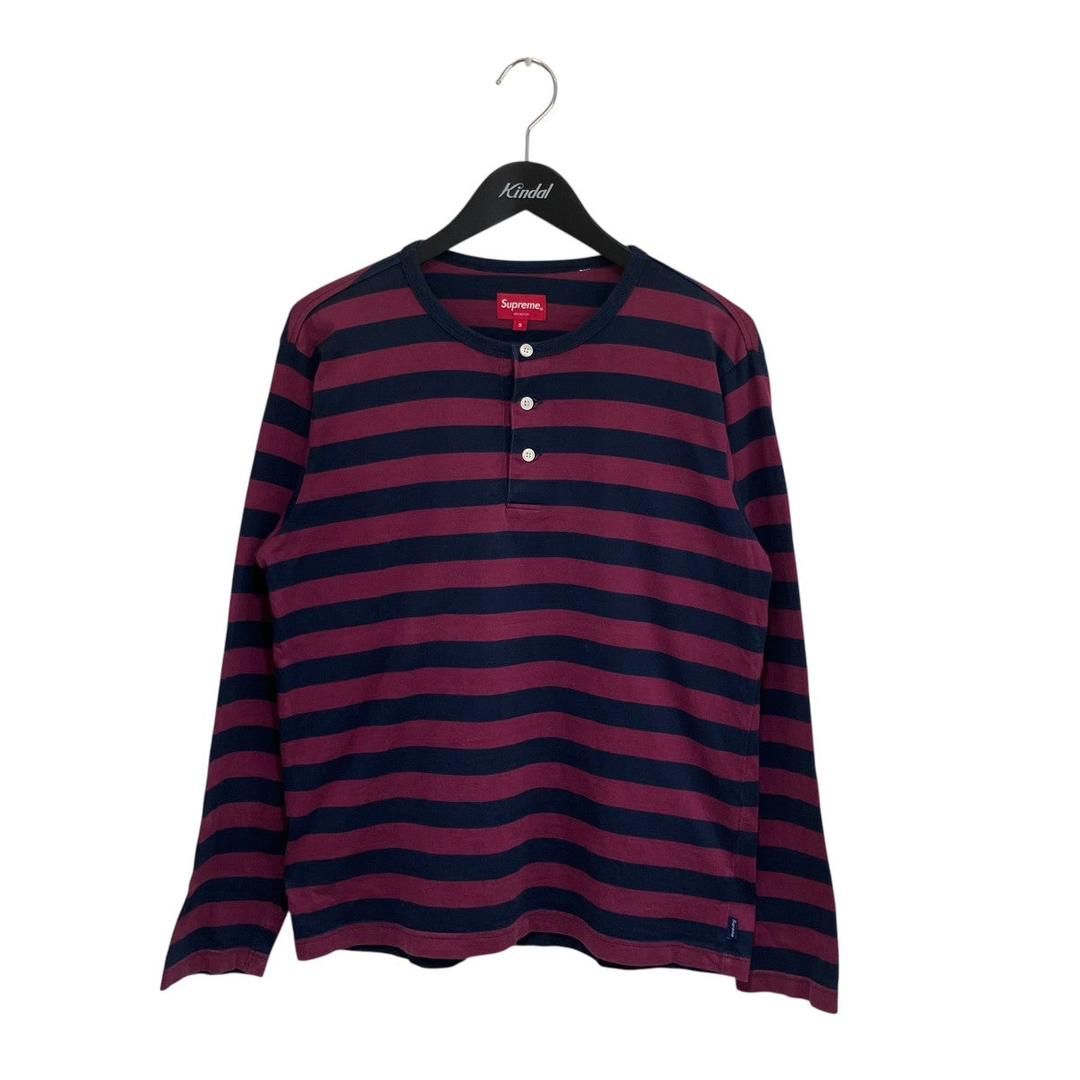 Supreme ボーダーヘンリーネック長袖Tシャツ 古着・中古-1枚目のアイテム画像