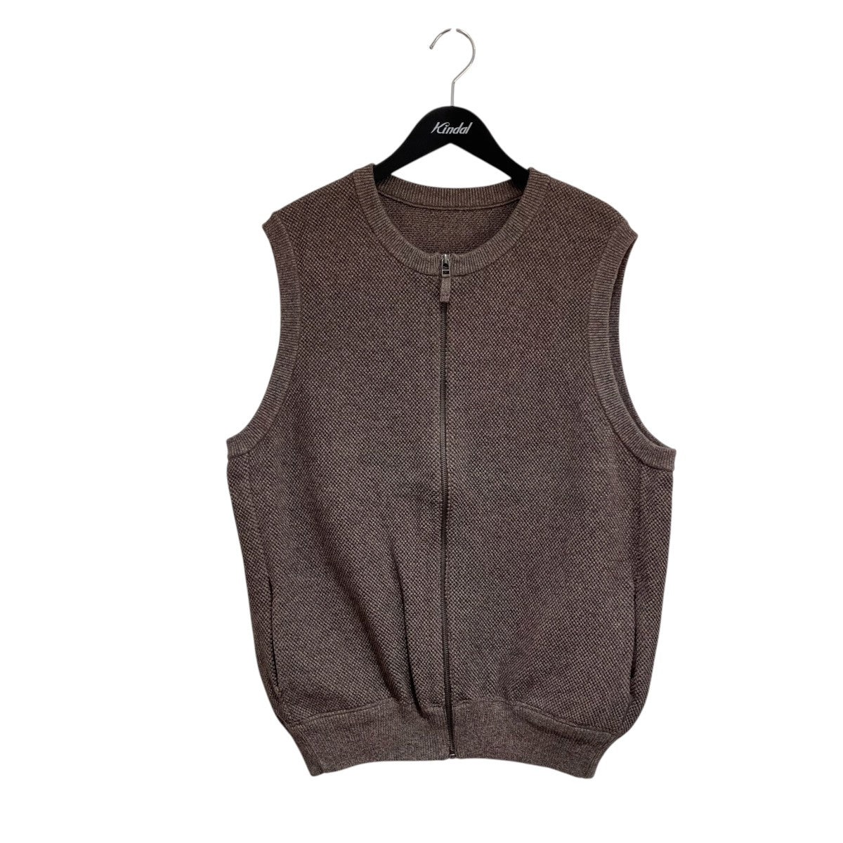 Moss Stitch Zip Vestニットベスト2201-003