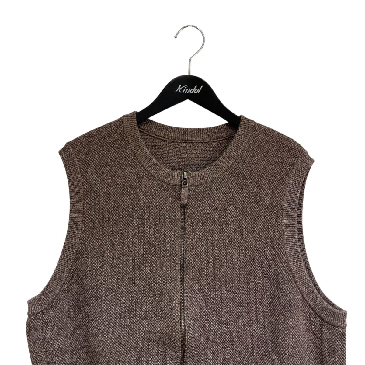 Moss Stitch Zip Vestニットベスト2201-003