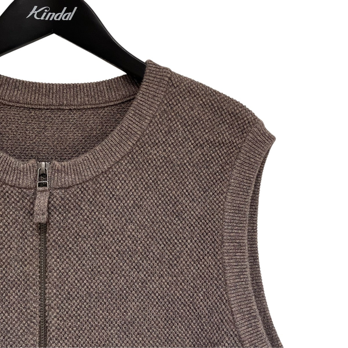 Moss Stitch Zip Vestニットベスト2201-003