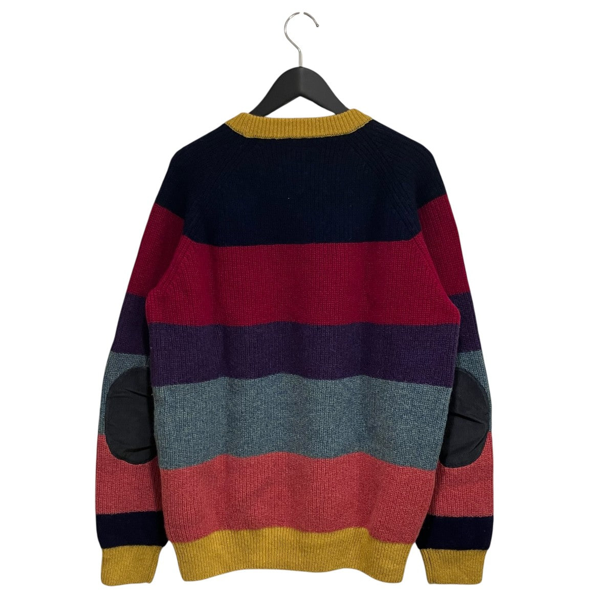 24AWCrew Multi Stripe 5G シェットランドウールマルチストライプクルーネックニット38-15-0143-048