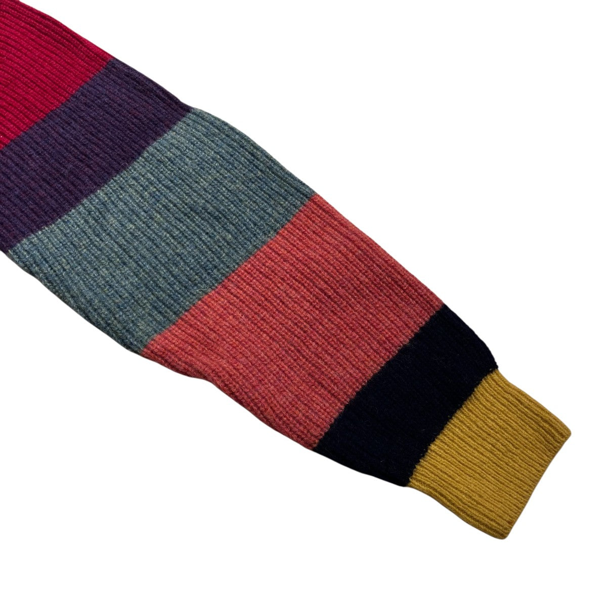 24AWCrew Multi Stripe 5G シェットランドウールマルチストライプクルーネックニット38-15-0143-048