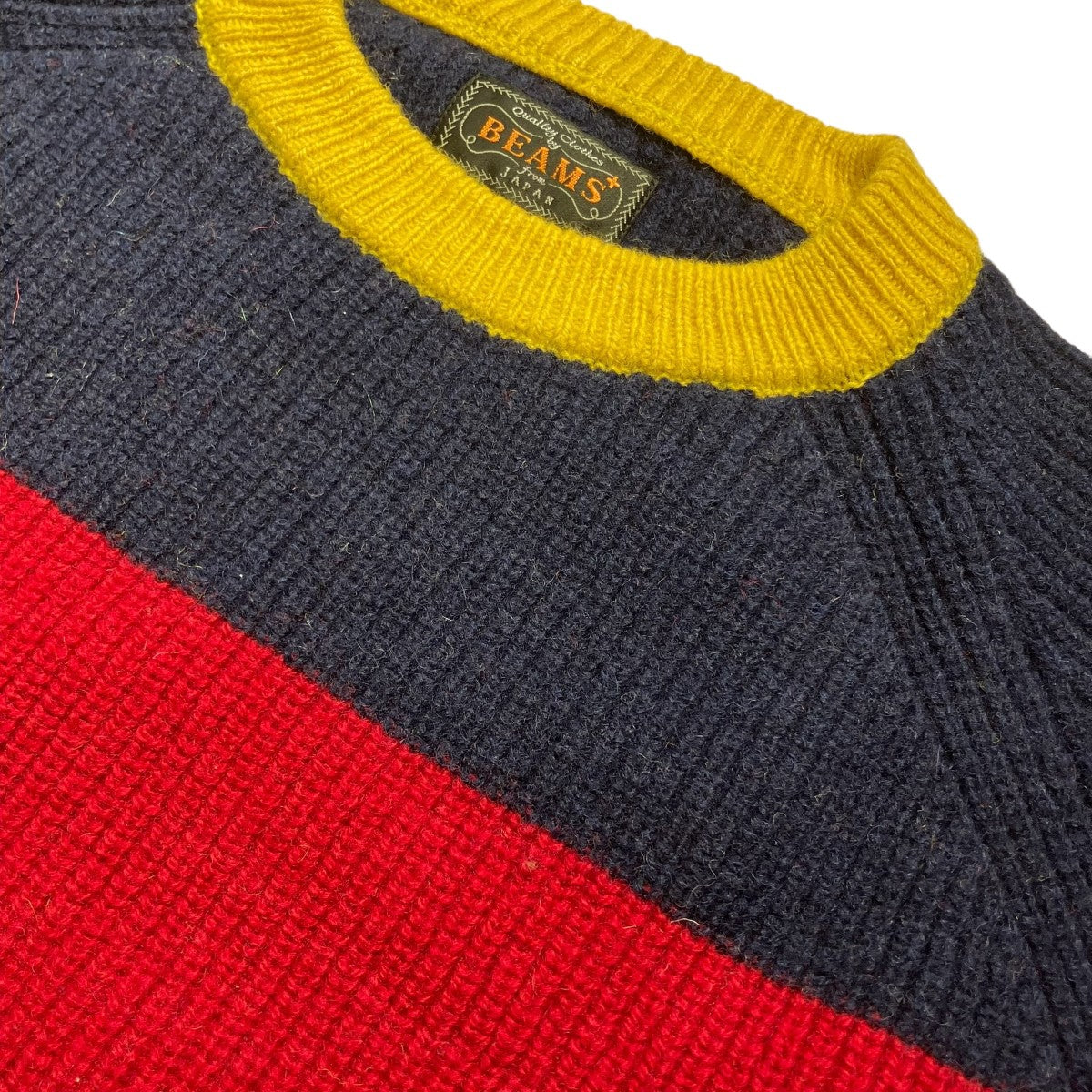 24AWCrew Multi Stripe 5G シェットランドウールマルチストライプクルーネックニット38-15-0143-048