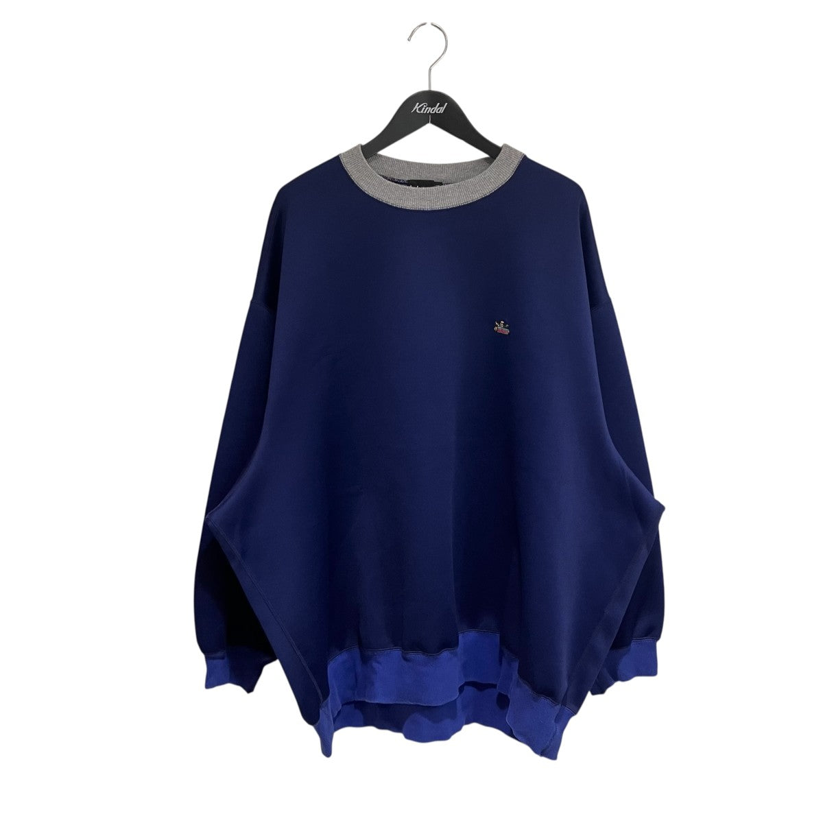 ロゴ刺繍入りダンボールクルーネックスウェットシャツ長袖トレーナー21WCM-T12202S