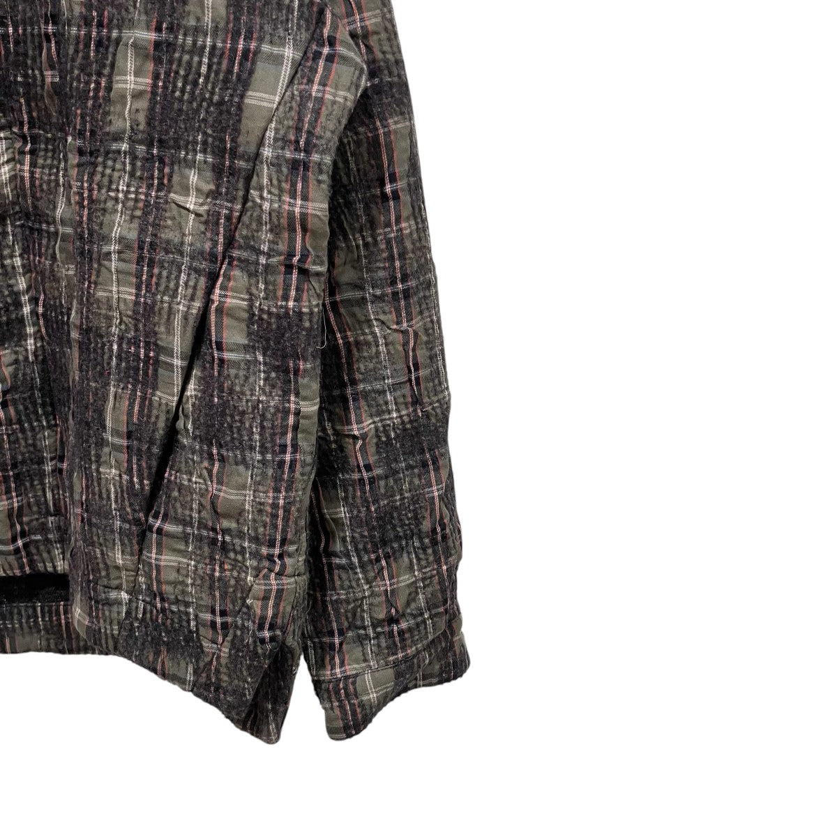 A．F ARTEFACT 25AWNEEDLE PUNCH PLAID FABRIC ZIPPERパーカー 古着・中古-4枚目のアイテム画像