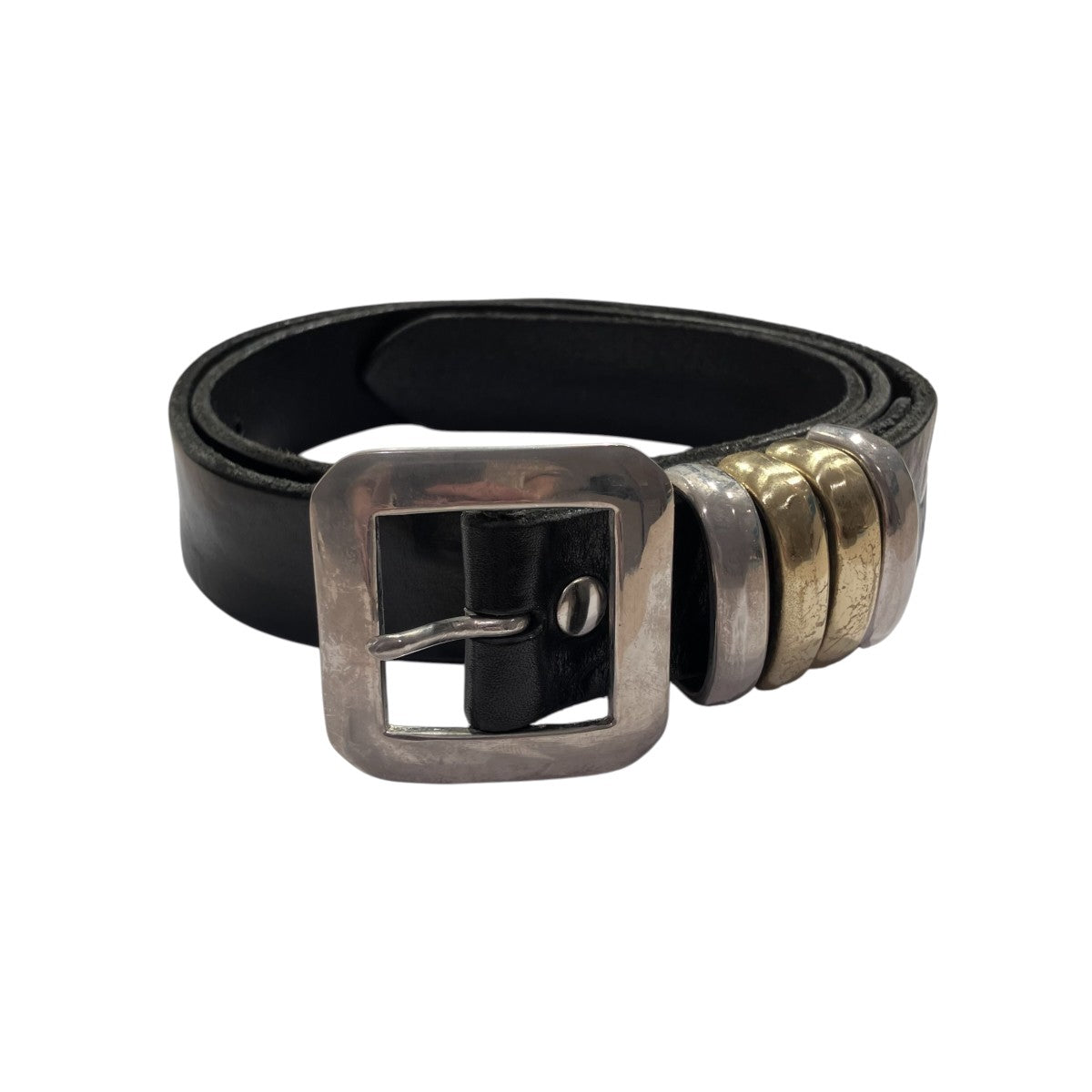MASTER＆CO． Amanojak別注 brass 4 loop-square buckle beltレザーベルト 古着・中古-2枚目のアイテム画像