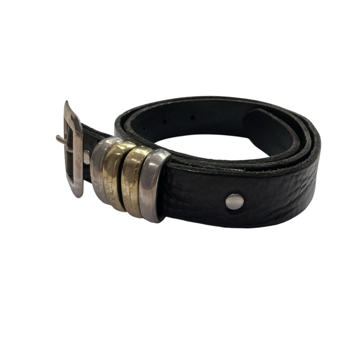 MASTER＆CO． Amanojak別注 brass 4 loop-square buckle beltレザーベルト 古着・中古-3枚目のアイテム画像