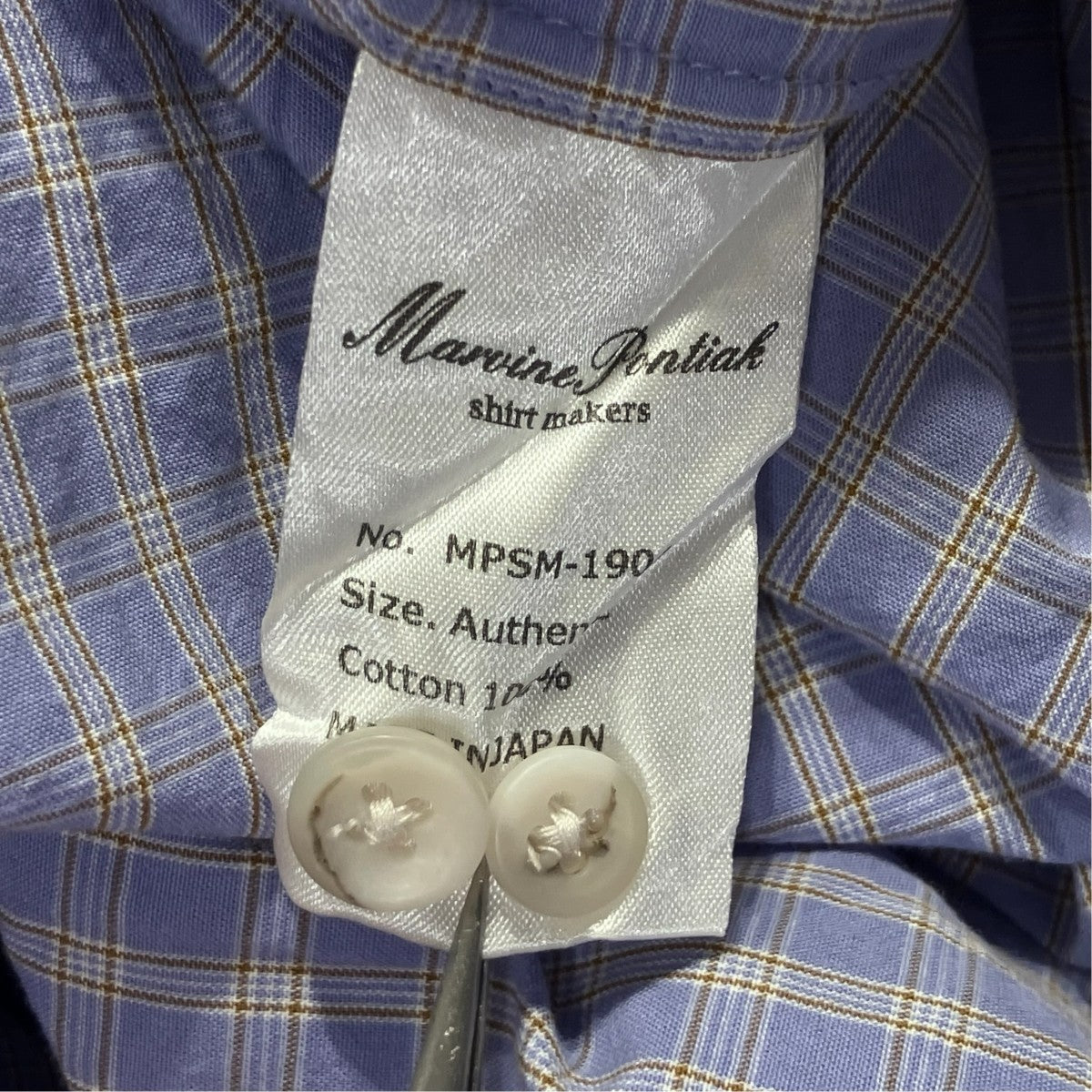 Marvine Pontiak Shirt Makers Skipper SHチェックシャツMPSM-1904S 古着・中古-5枚目のアイテム画像