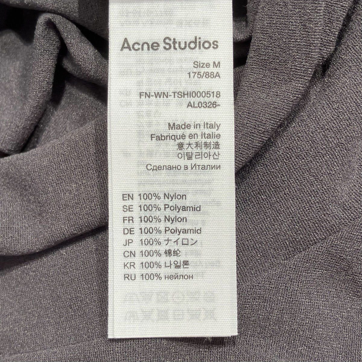 ACNE STUDIOS Sheer Tops -FushiaタートルネックカットソーFN-WN-TSHI000518 AL0326- 古着・中古-8枚目のアイテム画像