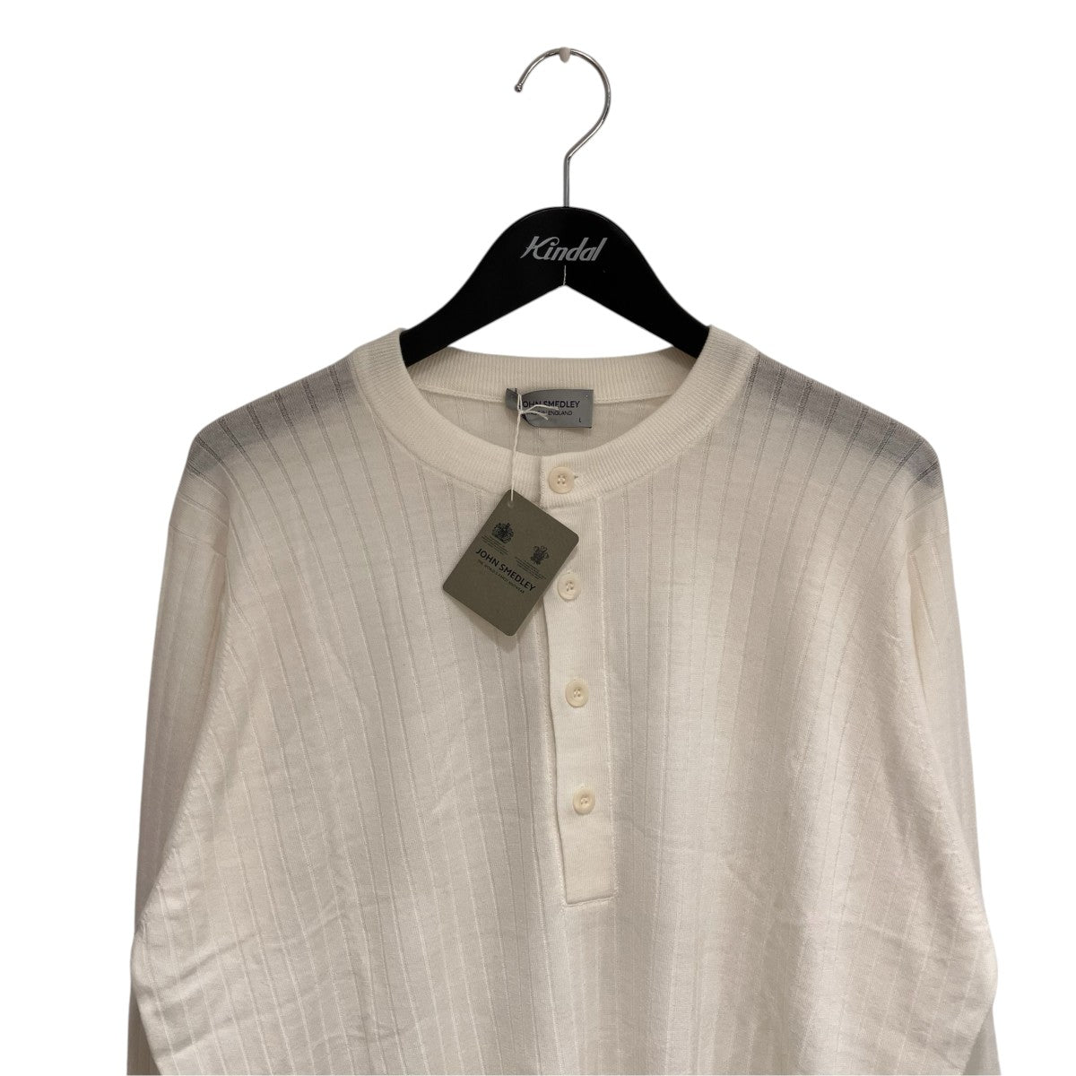 JOHN SMEDLEY GRANDAD RN LSヘンリーネックニットA4713 古着・中古-3枚目のアイテム画像