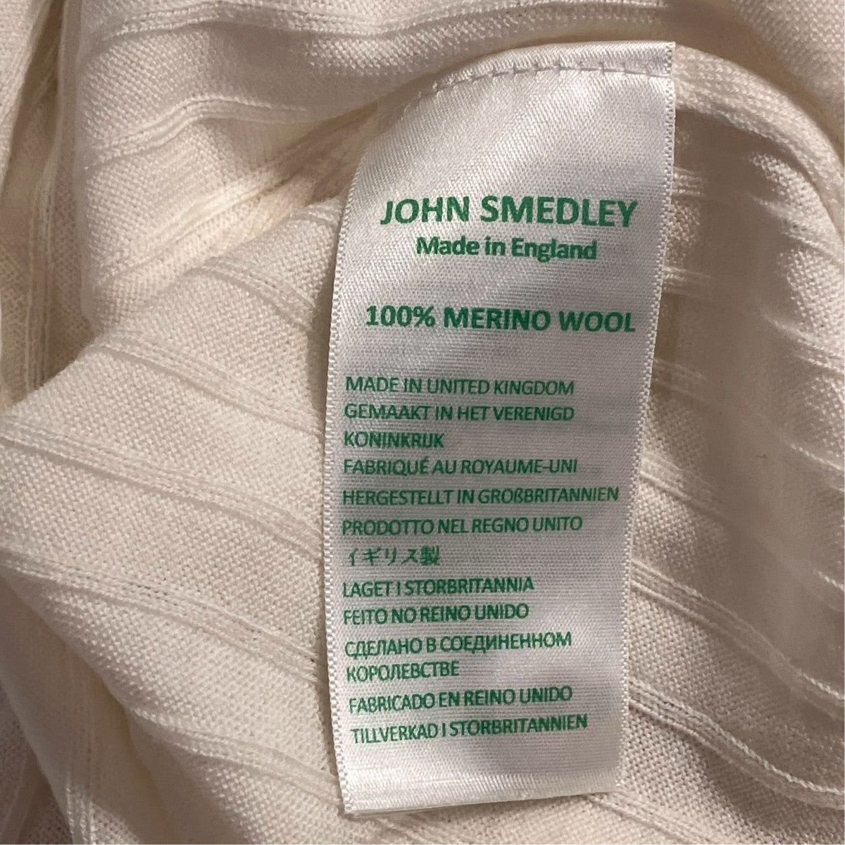 JOHN SMEDLEY GRANDAD RN LSヘンリーネックニットA4713 古着・中古-6枚目のアイテム画像