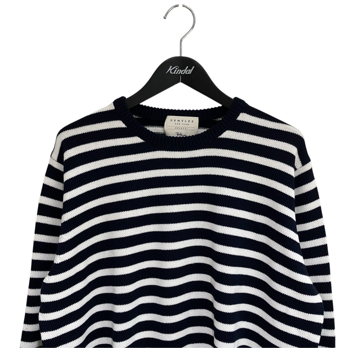 Solid Cotton Knit Pulloverボーダーニット