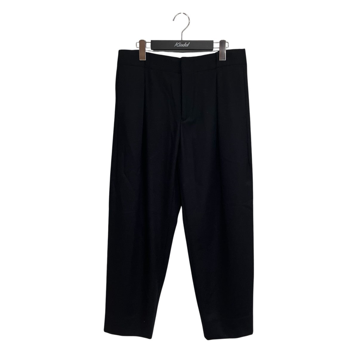 OVERCOAT PLEATED TROUSER WOOL FLANNELスラックスF24P018-NKCF 古着・中古-1枚目のアイテム画像