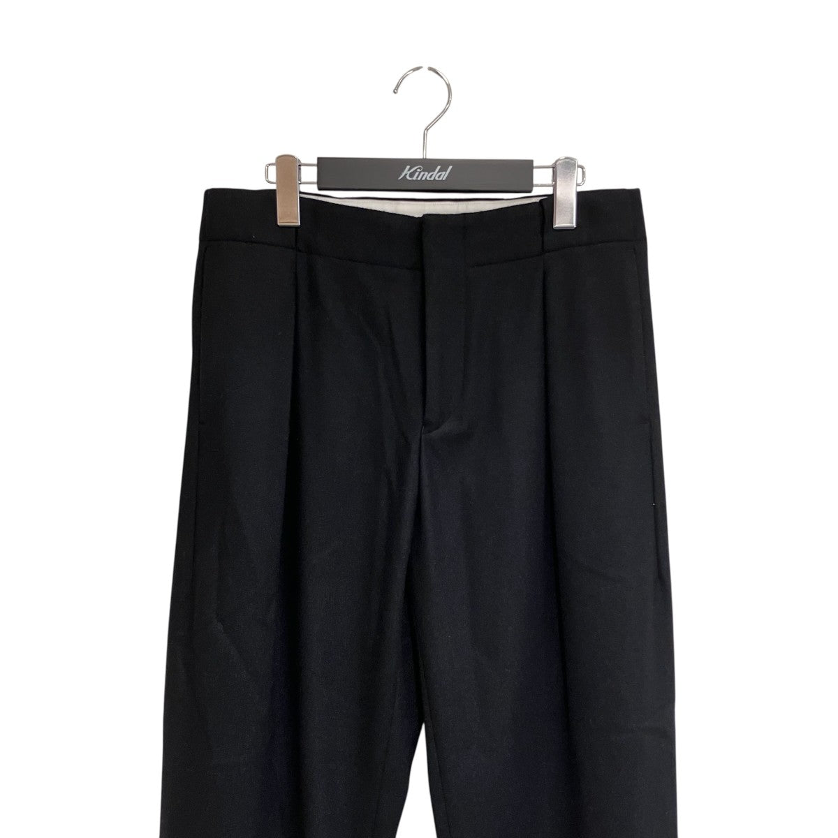 OVERCOAT PLEATED TROUSER WOOL FLANNELスラックスF24P018-NKCF 古着・中古-3枚目のアイテム画像