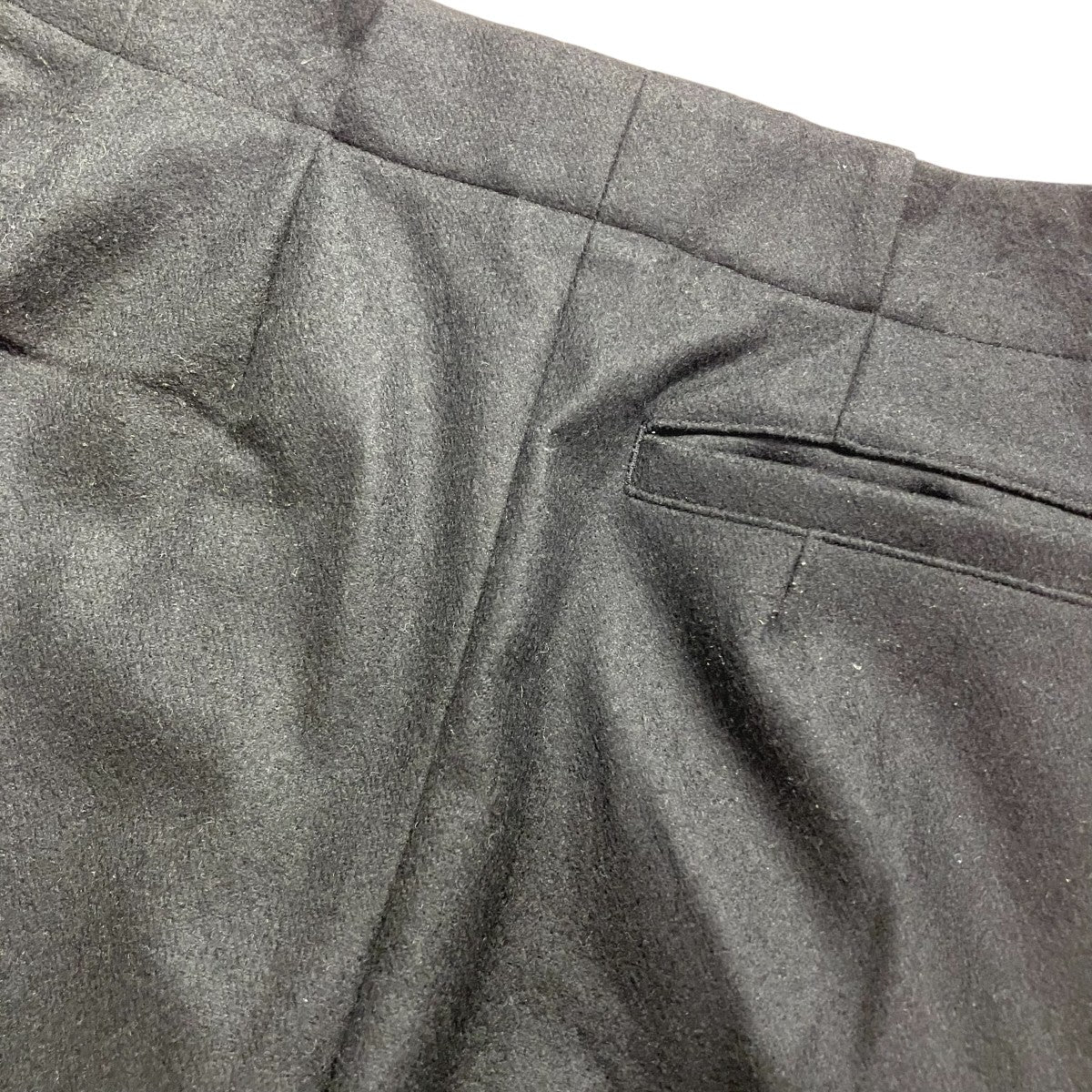 OVERCOAT PLEATED TROUSER WOOL FLANNELスラックスF24P018-NKCF 古着・中古-7枚目のアイテム画像
