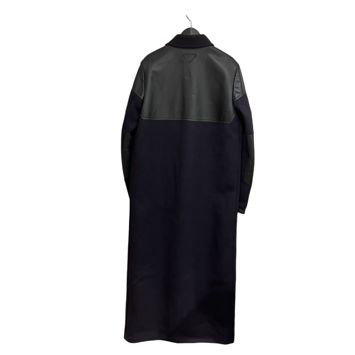 PRADA 23AWフロントボタン ウール×レザー マキシコートSGC374 古着・中古-2枚目のアイテム画像