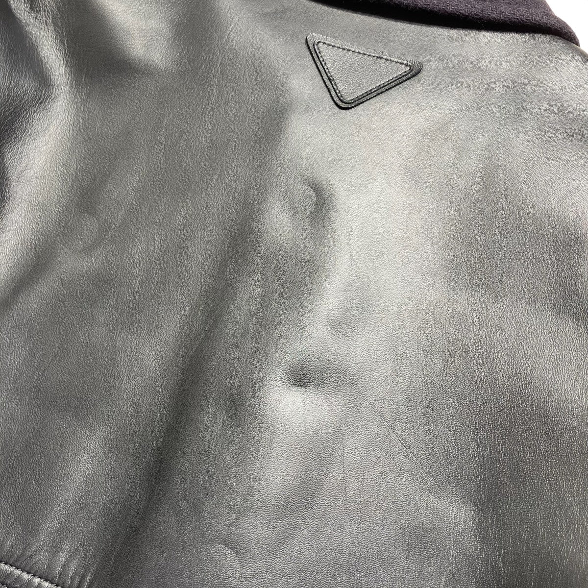 PRADA 23AWフロントボタン ウール×レザー マキシコートSGC374 古着・中古-7枚目のアイテム画像