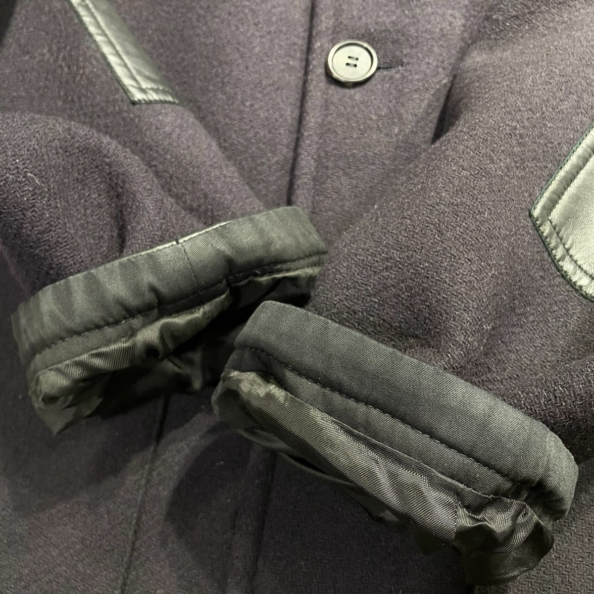 PRADA 23AWフロントボタン ウール×レザー マキシコートSGC374 古着・中古-8枚目のアイテム画像