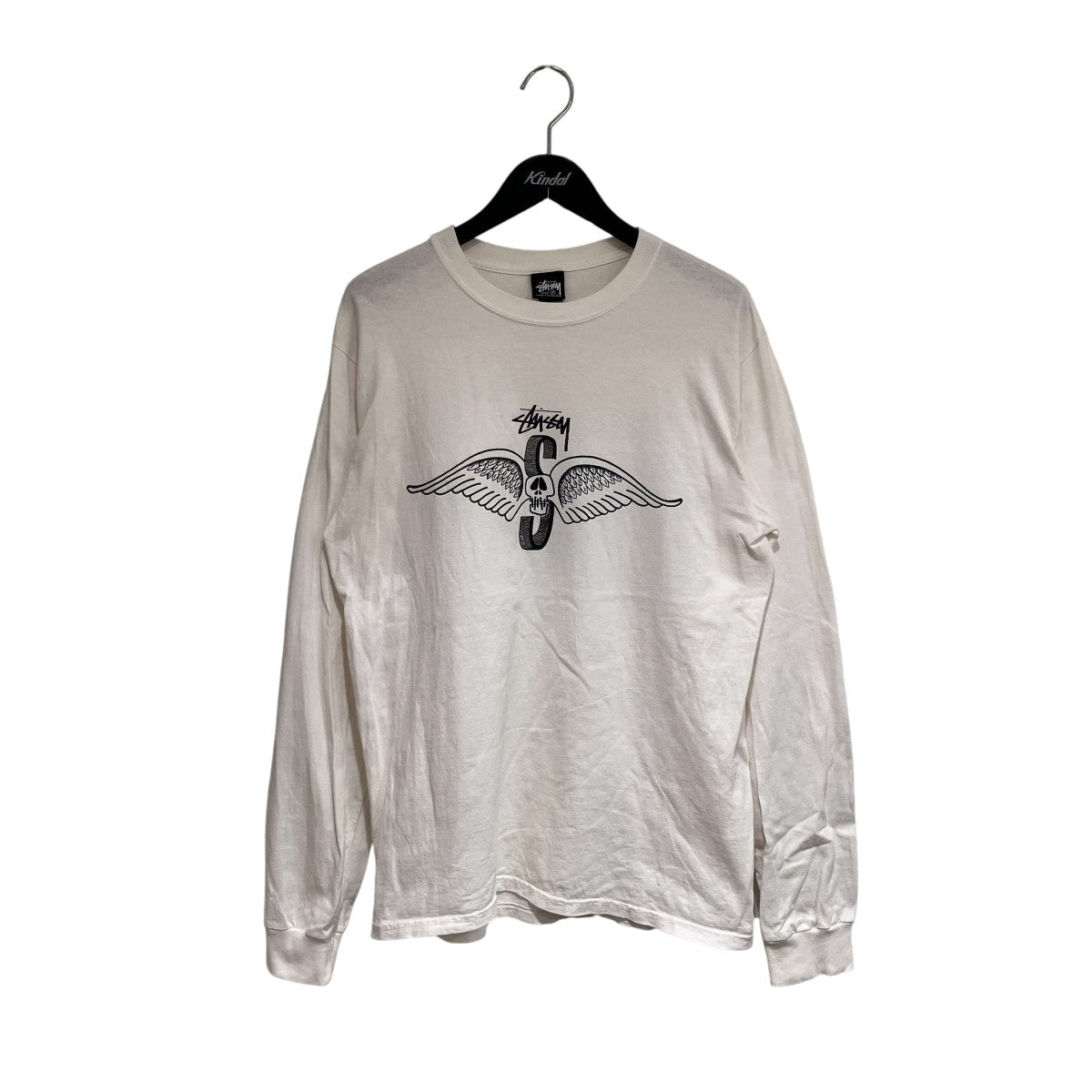 stussy Skull Wings Pigment Dyed長袖Tシャツ 古着・中古-1枚目のアイテム画像