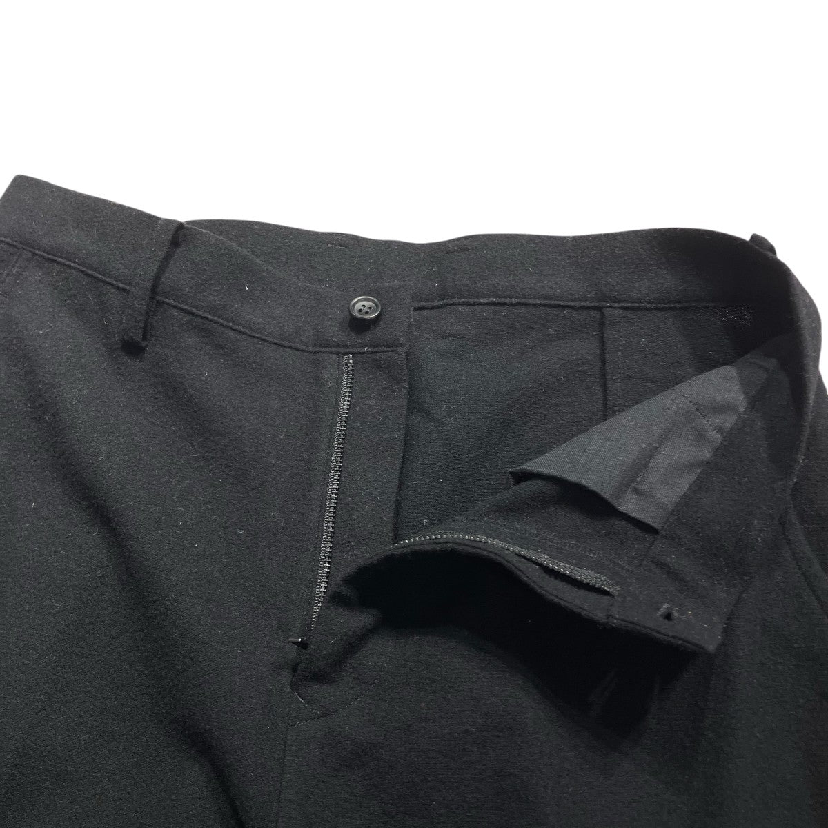 YOHJI YAMAMOTO 裾レザー切替ウールロングパンツFX-P21-109 古着・中古-5枚目のアイテム画像