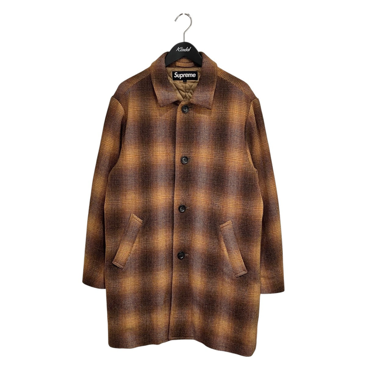 Supreme 16AWShadow Plaid Overステンカラーコート 古着・中古-1枚目のアイテム画像