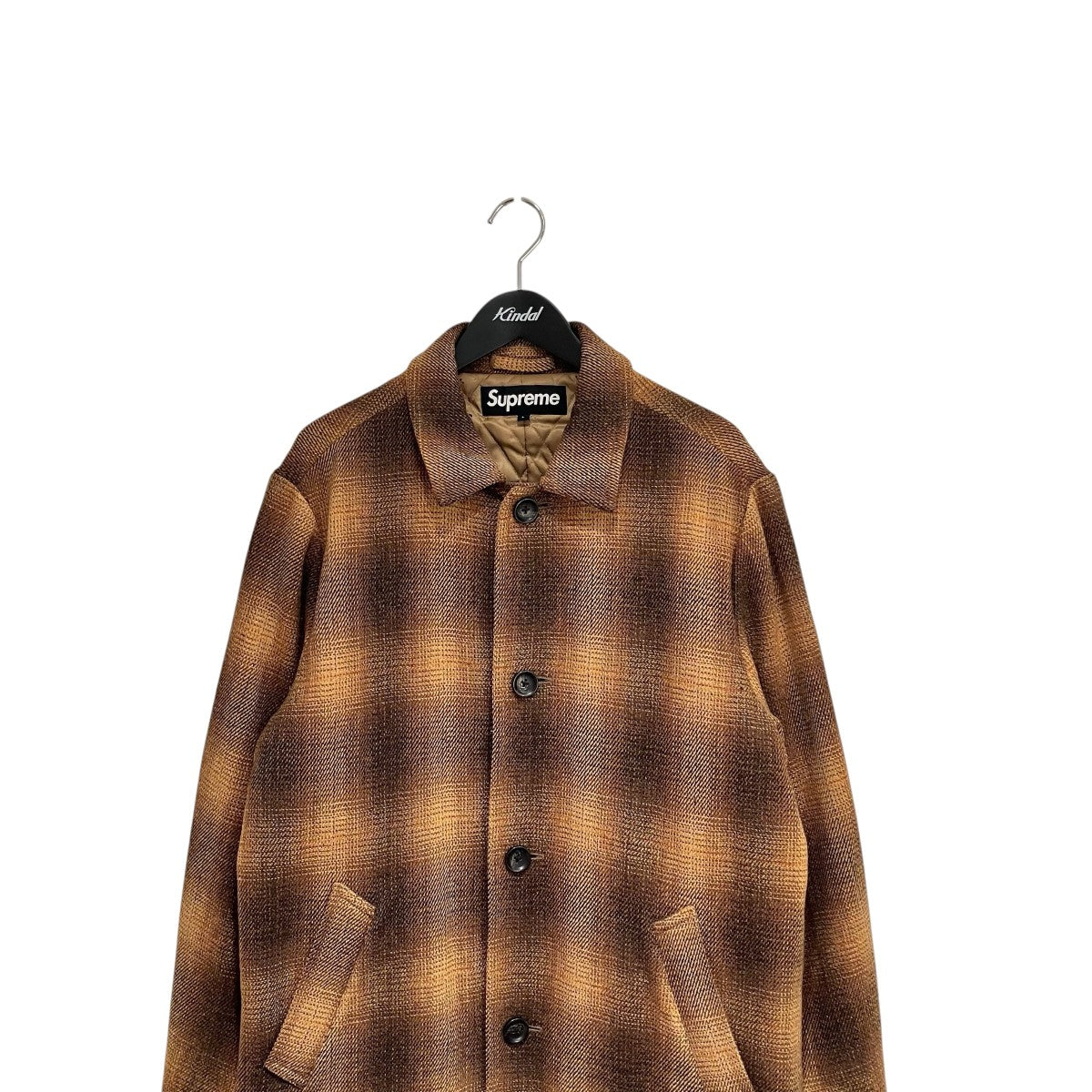 Supreme 16AWShadow Plaid Overステンカラーコート 古着・中古-3枚目のアイテム画像
