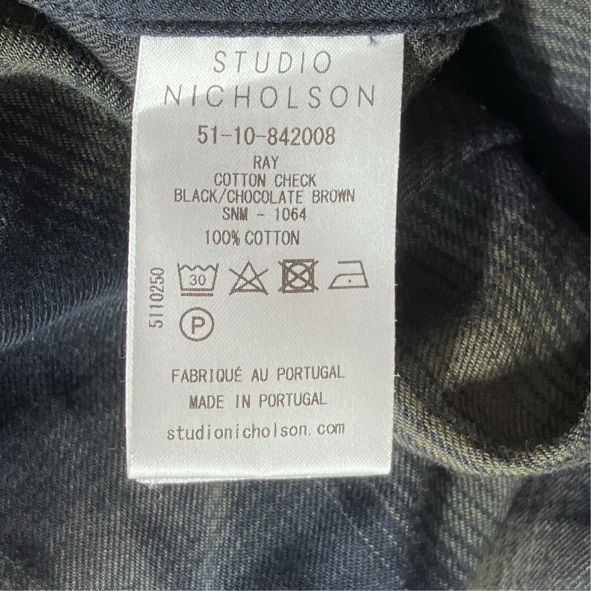 STUDIO NICHOLSON RAYチェックシャツ51-10-842008 古着・中古-6枚目のアイテム画像