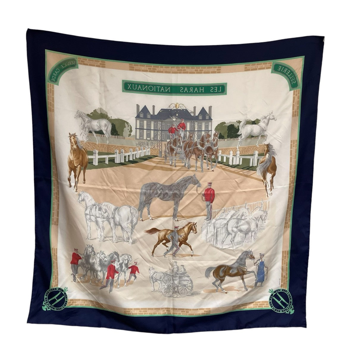 HERMES LES HARAS NATIONAUX カレ90スカーフ 古着・中古-2枚目のアイテム画像