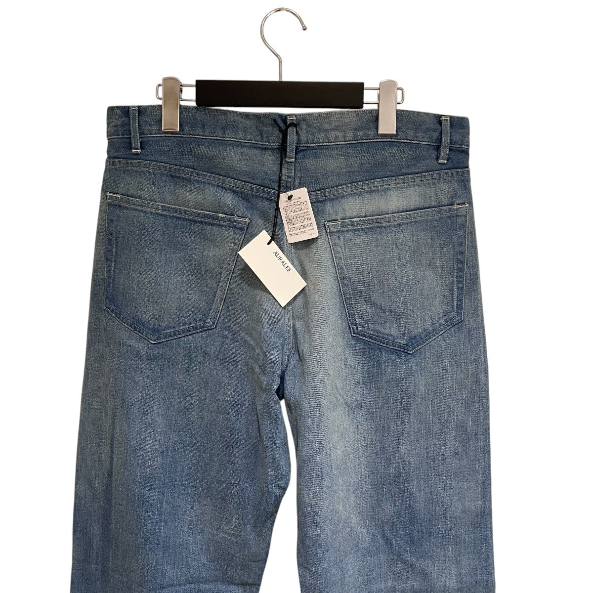 AURALEE 25AWSELVEDGE FADED LIGHT DENIM WIDEパンツA25SP03DE 古着・中古-4枚目のアイテム画像