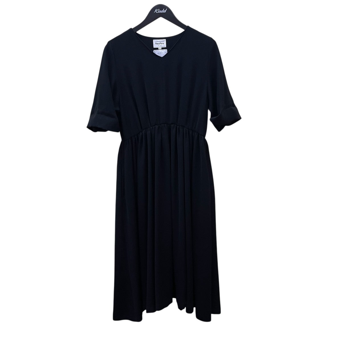 美品　foufou 【THE DRESS #11】Vネックギャザーワンピース ≪通常販売≫【THE DRESS #11】Vneck gather one piece（Vネック